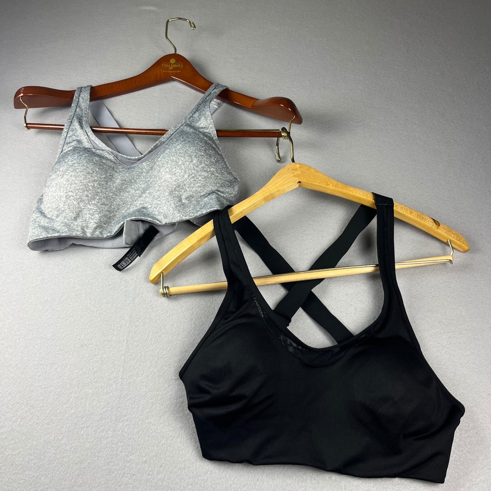 Victoria Secret PINK Sport Ultimate Lightly Lined Bras Set of 2 Black Gray Small